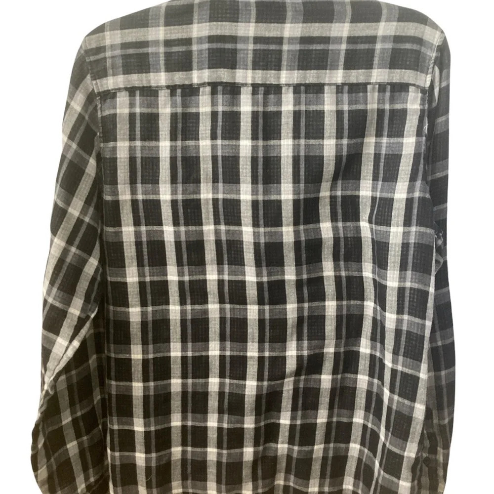 Plaid Black And Gray Long Sleeves Shirt Large - Picture 3 of 4